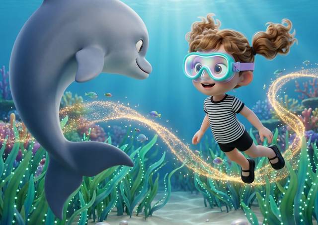 Una ilustración de Las gafas mágicas de Julia y el océano que canta