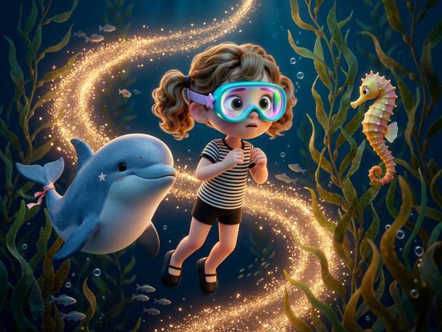 Una ilustración de Las gafas mágicas de Julia y el océano que canta