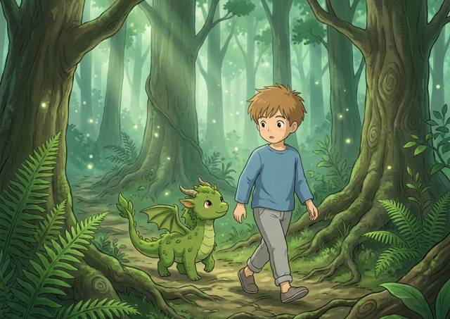 Una ilustración de Nil y el Bosque de los Susurros